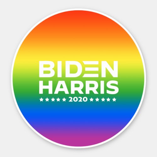 BIDEN HARRIS PRIDE 2020 LGBT Pride Flag Sticker