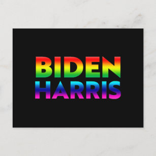 "Biden Harris" pride lgbtq lgbt rainbow colors Postcard
