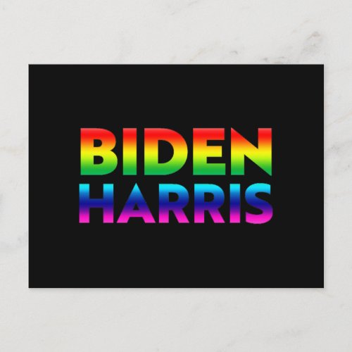 Biden Harris pride lgbtq lgbt rainbow colors Postcard