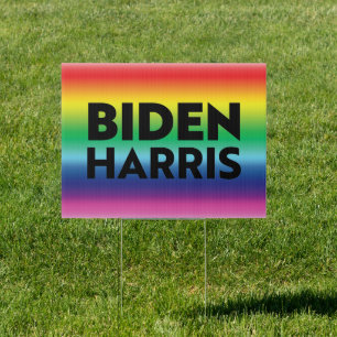 "Biden Harris" pride lgbtq pride rectangular Sign