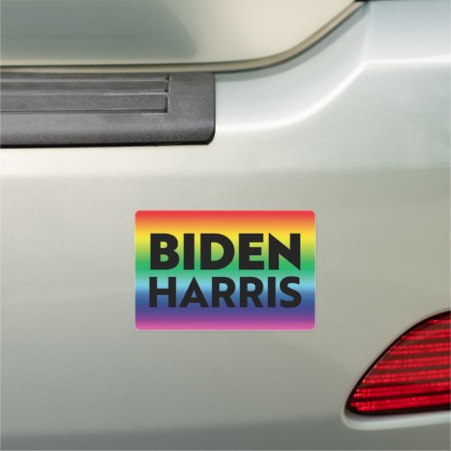 Biden Harris Pride lgbtq rainbow colors _ Car Magnet