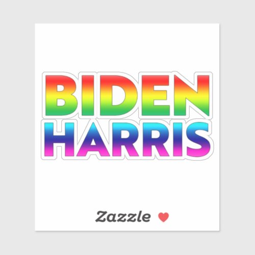 Biden Harris Pride rainbow colors lgbt lgbtq Sticker