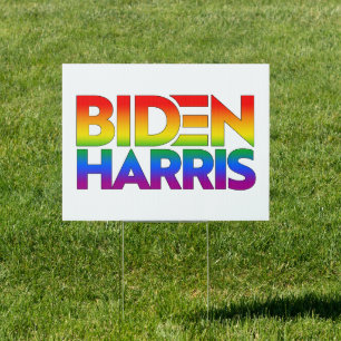 Biden Harris Pride Rainbow Sign