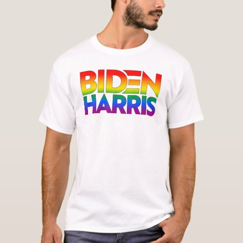 Biden Harris Pride Rainbow T_Shirt