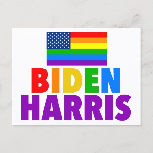 Biden Harris Rainbow American Flag Gay Pride Postcard