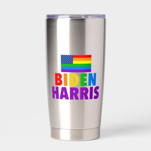 Biden Harris Rainbow American Flag LGBT Custom Insulated Tumbler