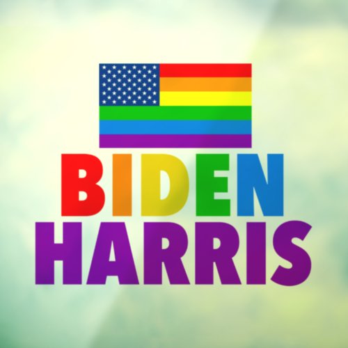 Biden Harris Rainbow American Flag LGBT Custom Window Cling