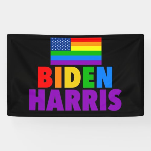 Biden Harris Rainbow American Flag LGBTQ Banner