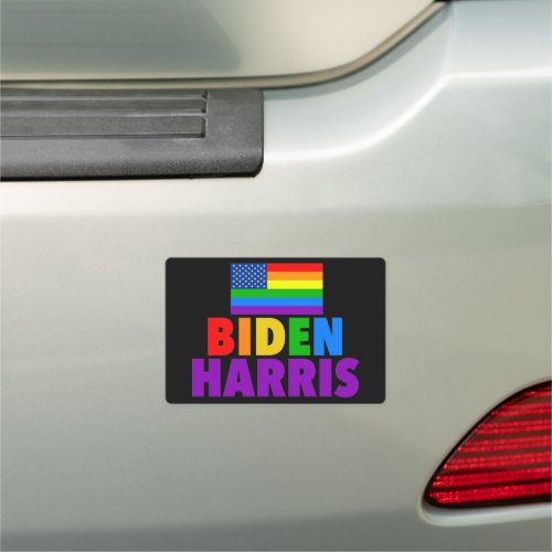 Biden Harris Rainbow American Flag LGBTQ Car Magnet