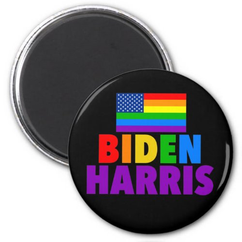Biden Harris Rainbow American Flag LGBTQ Magnet