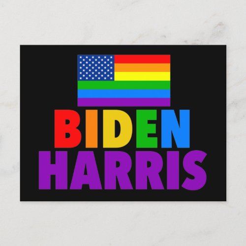 Biden Harris Rainbow American Flag LGBTQ Postcard