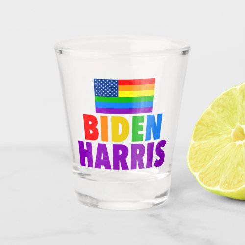 Biden Harris Rainbow American Flag LGBTQ Shot Glass