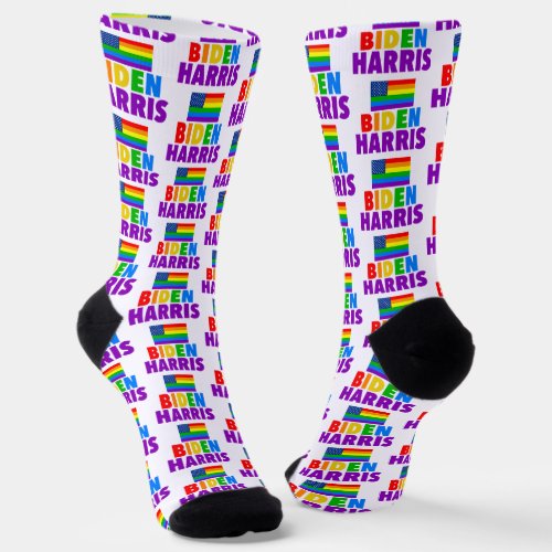 Biden Harris Rainbow American Flag Womens Socks