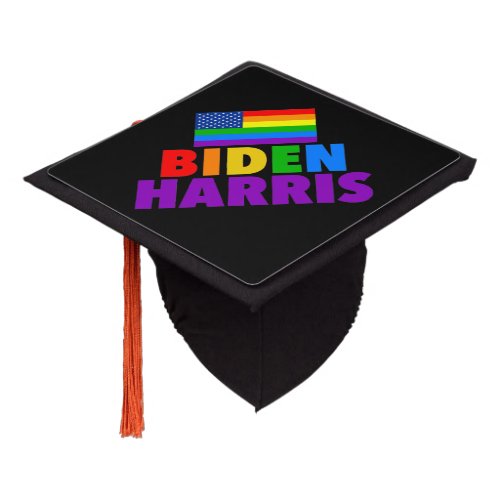 Biden Harris Rainbow American LGBTQ Democrat Graduation Cap Topper