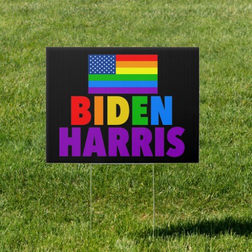 Biden Harris Rainbow American LGBTQ Election Yard Sign
