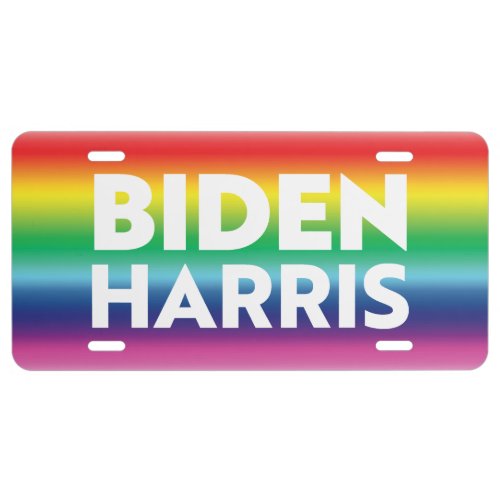 Biden Harris rainbow colors gay pride lgbtq License Plate
