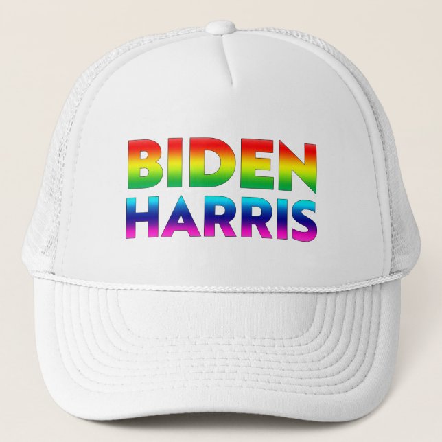 Biden Harris rainbow colors pride Trucker Hat (Front)