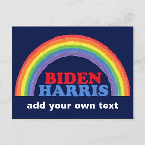 Biden Harris Rainbow Cute Custom Democrat Postcard