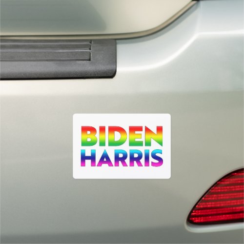 Biden Harris rainbow gradient typography gay pride Car Magnet