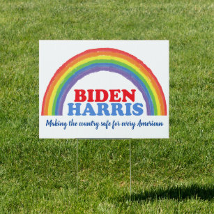 Biden Harris Rainbow Inspirational Quote Custom Sign