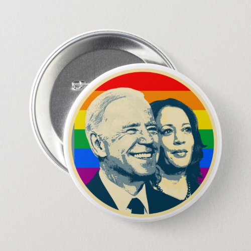 Biden Harris Rainbow Pride Button