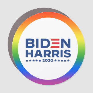 BIDEN HARRIS Rainbow Pride Button Car Magnet