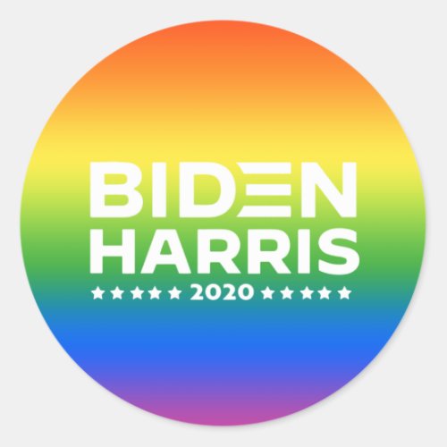 BIDEN HARRIS _ Rainbow Pride Colors Classic Round Sticker
