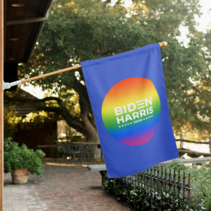 BIDEN HARRIS - Rainbow Pride Colors House Flag