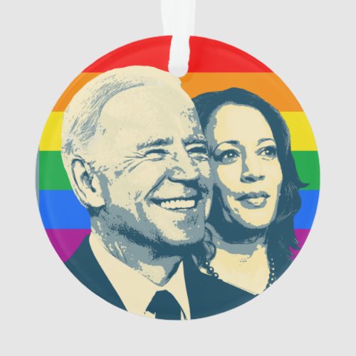 Biden Harris Rainbow Pride Ornament