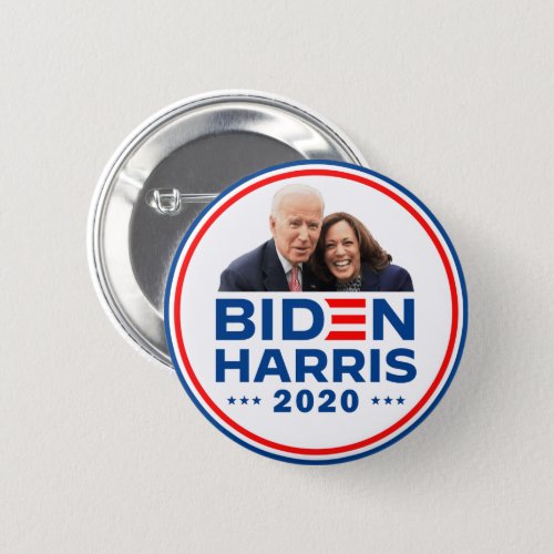 Biden Harris smile Button