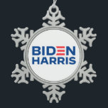 Biden Harris Snowflake Pewter Christmas Ornament<br><div class="desc">Biden Harris 2020 logo. Great gift for Biden supporter,  Kamala Harris supporter,  democrat gift idea and an awesome gift for Joe Biden fans!</div>