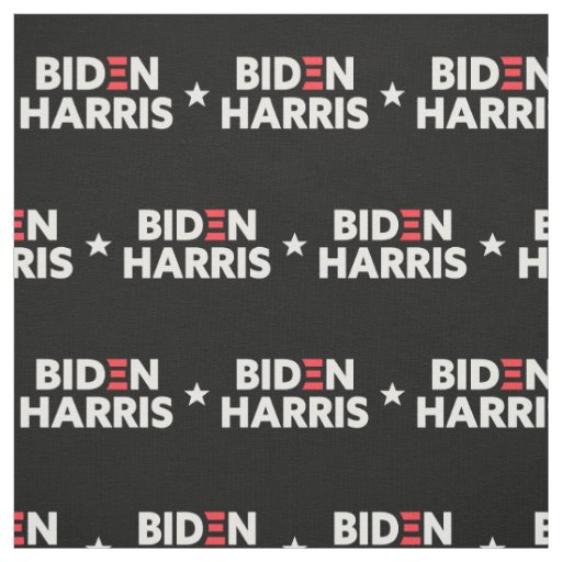 Biden / Harris Star Pattern Black and White Fabric