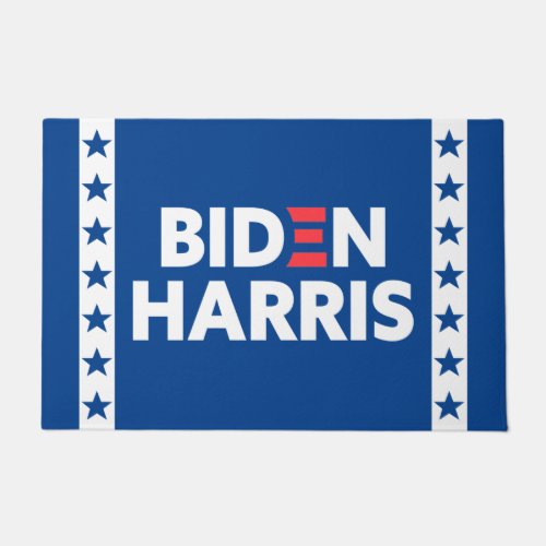 Biden  Harris Stars Frame White Blue Doormat