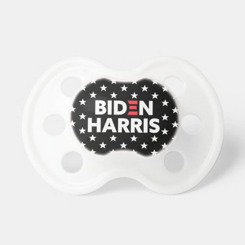 Biden  Harris Stars Pattern Black and White Pacifier