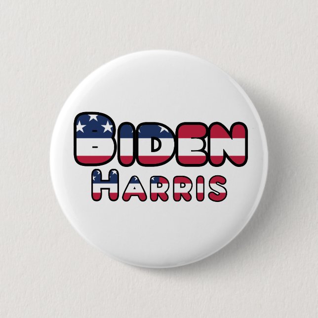 Biden & Harris Support US Election 2020 Button (Front)