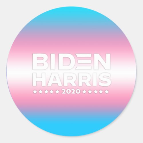 BIDEN HARRIS _ Trans Pride Colors Classic Round Sticker