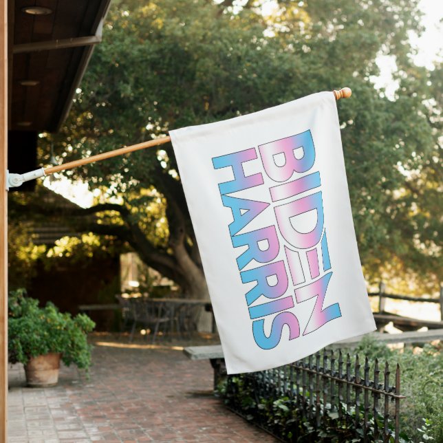 Biden Harris Trans Pride House Flag (In SItu)