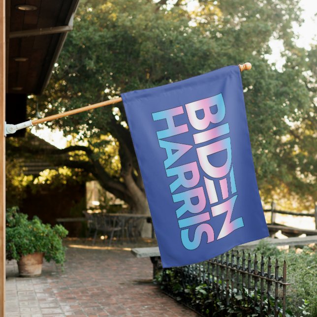 Biden Harris Trans Pride House Flag (In SItu)
