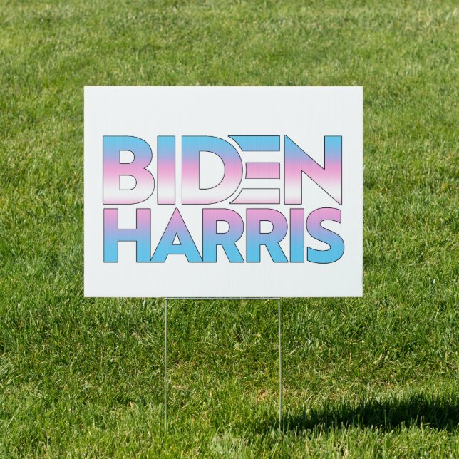 Biden Harris Trans Pride Sign (Insitu)
