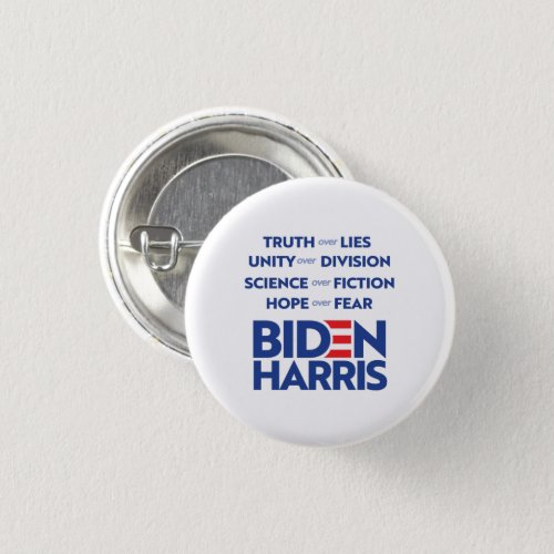 Biden Harris _ Truth Unity Science Hope Button