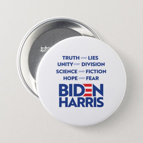 Biden Harris _ Truth Unity Science Hope Button