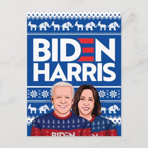 BIDEN HARRIS UGLY SWEATER POSTCARD