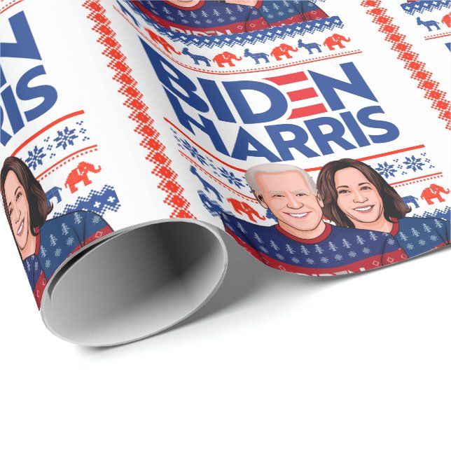 BIDEN HARRIS UGLY SWEATER WRAPPING PAPER (Roll Corner)