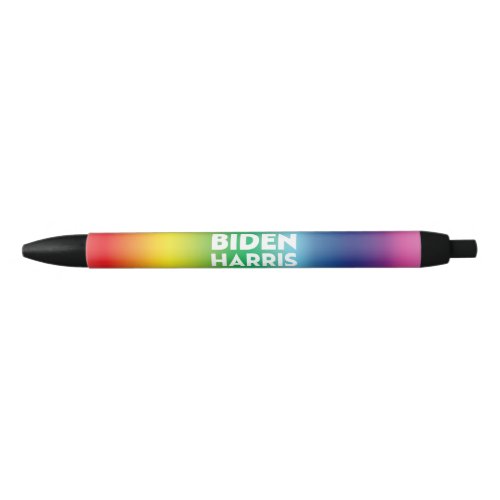 Biden harris _ white letters Pride lgbtq rainbow Black Ink Pen