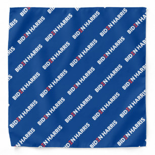 Biden / Harris White Logo Pattern Blue Bandana