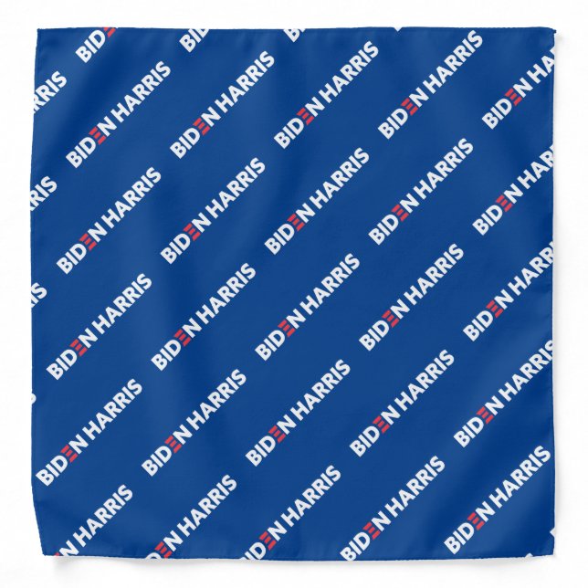 Biden / Harris White Logo Pattern Blue Bandana (Front)