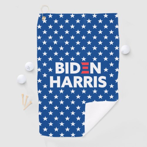 Biden Harris White Star Pattern Blue Golf Towel