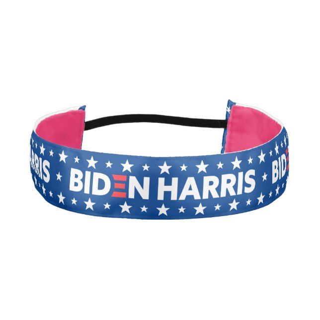 Biden / Harris White Stars Blue Athletic Headband (Front)