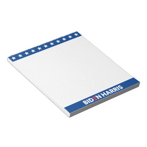 Biden  Harris White Stars Blue Frame Notepad