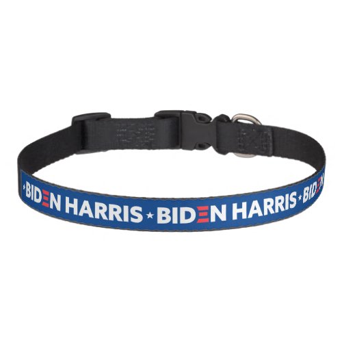 Biden  Harris White Stars Blue Pet Collar